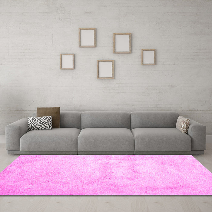 Machine Washable Abstract Pink Contemporary Rug in a Living Room, wshcon423pnk