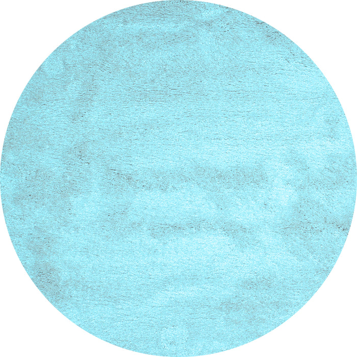 Round Abstract Light Blue Contemporary Rug, con423lblu