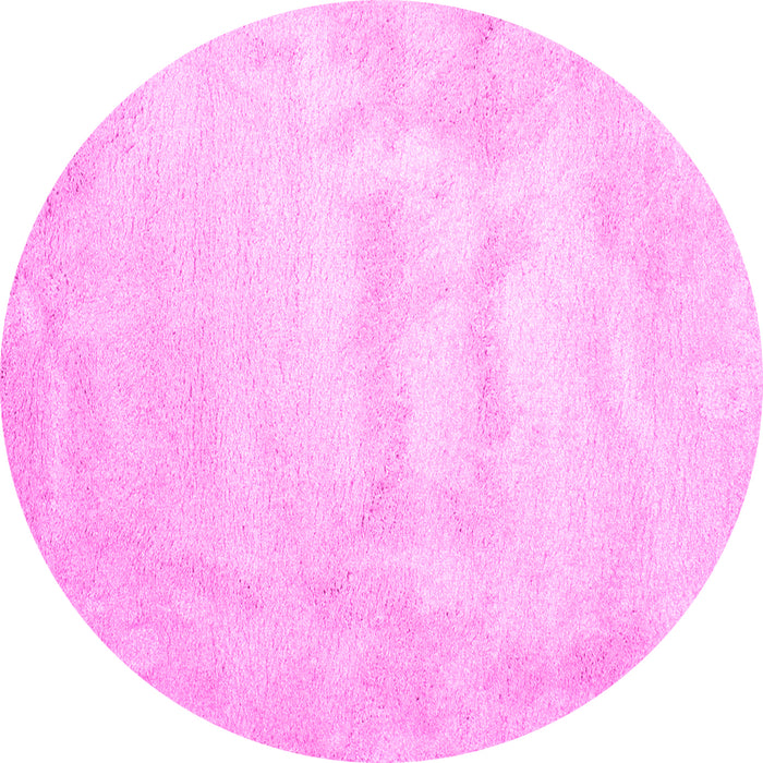 Round Machine Washable Abstract Pink Contemporary Rug, wshcon423pnk