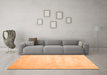 Machine Washable Abstract Orange Contemporary Area Rugs in a Living Room, wshcon423org