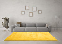 Machine Washable Abstract Yellow Contemporary Rug, wshcon423yw