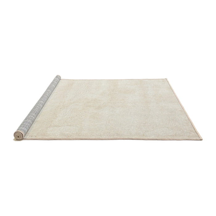 Serging Thickness of Machine Washable Contemporary Blanched Almond Beige Rug, wshcon424
