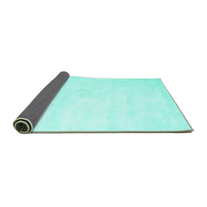 Sideview of Solid Turquoise Modern Rug, con424turq