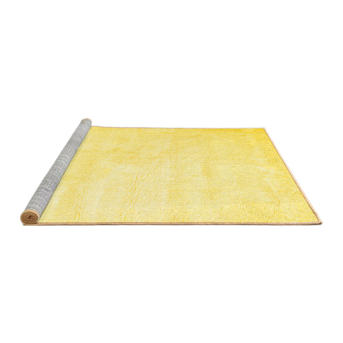 Sideview of Machine Washable Solid Yellow Modern Rug, wshcon424yw