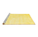 Sideview of Machine Washable Solid Yellow Modern Rug, wshcon424yw