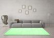 Machine Washable Solid Emerald Green Modern Area Rugs in a Living Room,, wshcon424emgrn