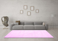 Machine Washable Solid Pink Modern Rug, wshcon424pnk