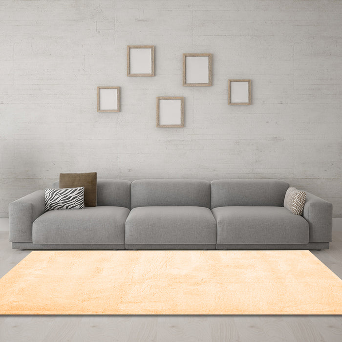 Machine Washable Solid Orange Modern Area Rugs in a Living Room, wshcon424org