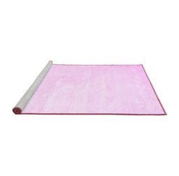Sideview of Machine Washable Solid Pink Modern Rug, wshcon424pnk