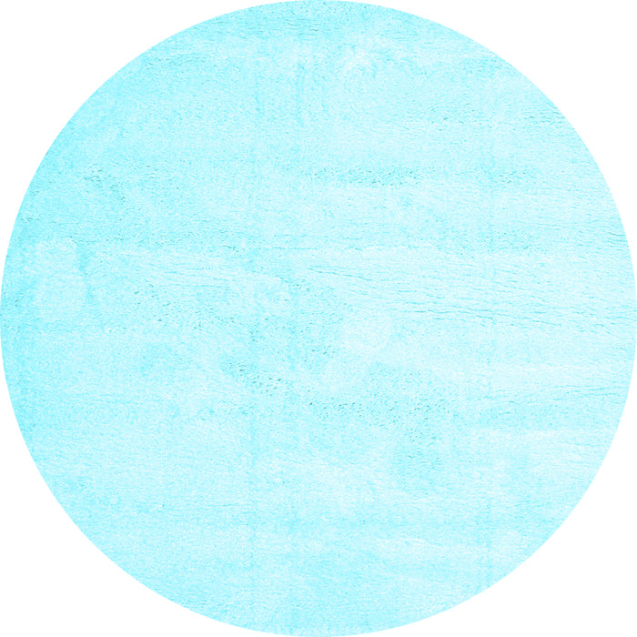 Round Machine Washable Solid Light Blue Modern Rug, wshcon424lblu