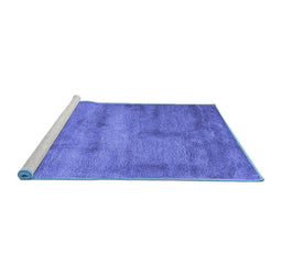 Sideview of Machine Washable Abstract Blue Contemporary Rug, wshcon425blu