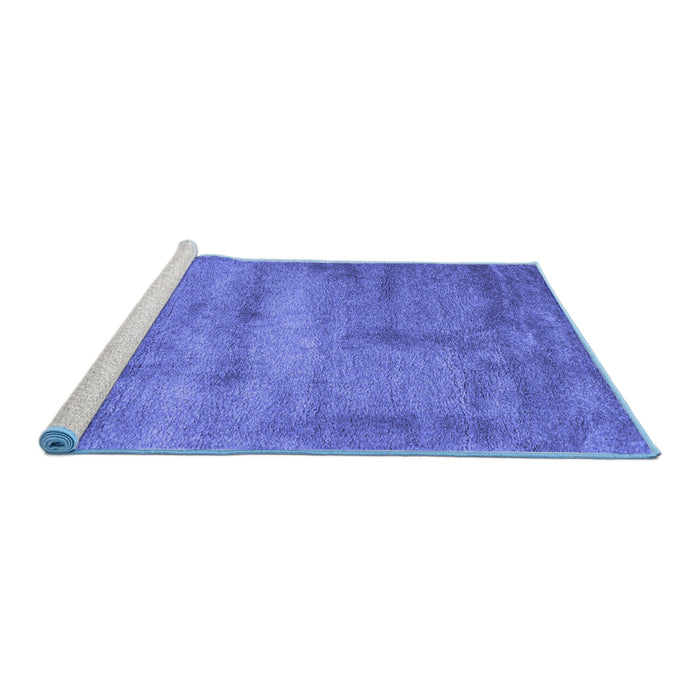 Sideview of Machine Washable Abstract Blue Contemporary Rug, wshcon425blu