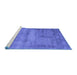 Sideview of Machine Washable Abstract Blue Contemporary Rug, wshcon425blu