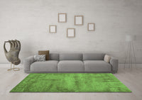 Machine Washable Abstract Green Contemporary Rug, wshcon425grn