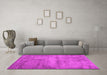 Machine Washable Abstract Pink Contemporary Rug in a Living Room, wshcon425pnk