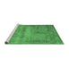 Sideview of Machine Washable Abstract Emerald Green Contemporary Area Rugs, wshcon425emgrn