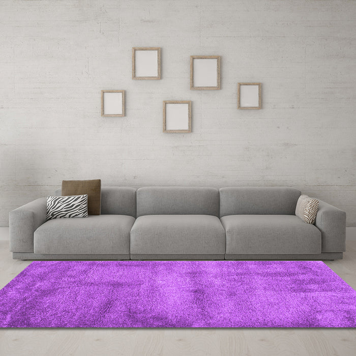 Machine Washable Abstract Purple Contemporary Area Rugs in a Living Room, wshcon425pur