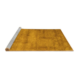 Sideview of Machine Washable Abstract Yellow Contemporary Rug, wshcon425yw