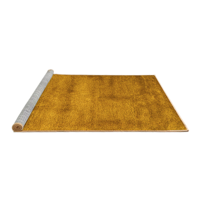 Sideview of Machine Washable Abstract Yellow Contemporary Rug, wshcon425yw