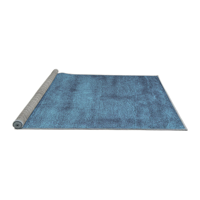 Sideview of Machine Washable Abstract Light Blue Contemporary Rug, wshcon425lblu