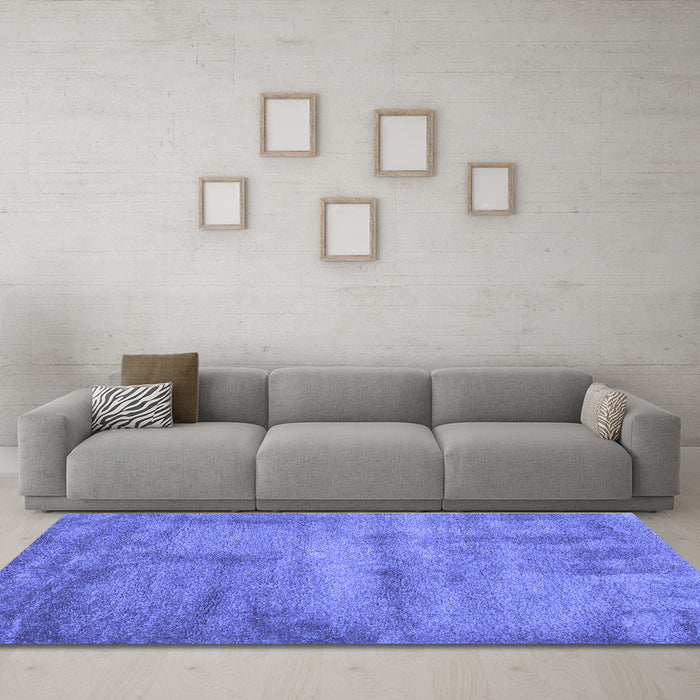 Machine Washable Abstract Blue Contemporary Rug in a Living Room, wshcon425blu