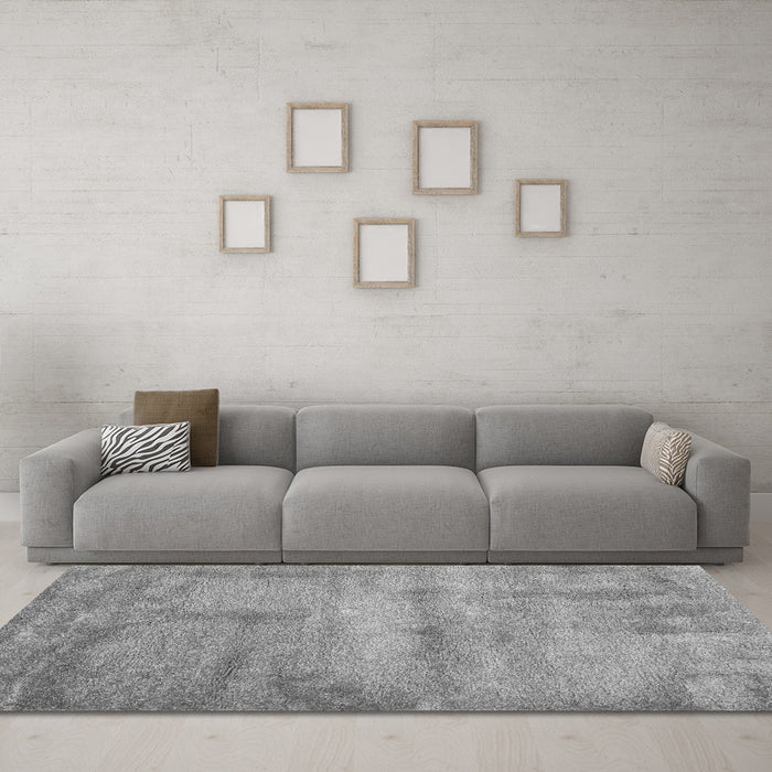 Machine Washable Abstract Gray Contemporary Rug in a Living Room,, wshcon425gry
