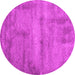 Round Abstract Pink Contemporary Rug, con425pnk