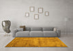 Machine Washable Abstract Yellow Contemporary Rug in a Living Room, wshcon425yw