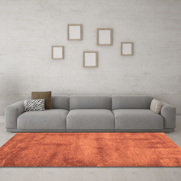 Machine Washable Abstract Orange Contemporary Area Rugs in a Living Room, wshcon425org