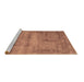 Sideview of Machine Washable Abstract Brown Contemporary Rug, wshcon425brn