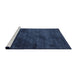 Serging Thickness of Machine Washable Contemporary Azure Blue Rug, wshcon426