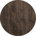 Round Machine Washable Abstract Brown Contemporary Rug, wshcon426brn