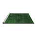 Sideview of Machine Washable Abstract Emerald Green Contemporary Area Rugs, wshcon426emgrn