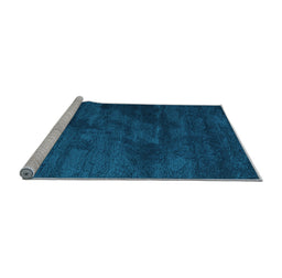 Sideview of Machine Washable Abstract Light Blue Contemporary Rug, wshcon426lblu