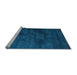 Sideview of Machine Washable Abstract Light Blue Contemporary Rug, wshcon426lblu