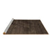 Sideview of Machine Washable Abstract Brown Contemporary Rug, wshcon426brn