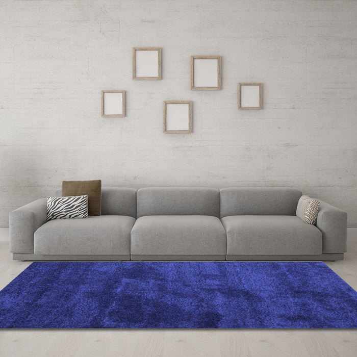 Machine Washable Abstract Blue Contemporary Rug in a Living Room, wshcon426blu