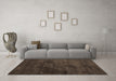 Machine Washable Abstract Brown Contemporary Rug in a Living Room,, wshcon426brn