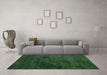 Machine Washable Abstract Emerald Green Contemporary Area Rugs in a Living Room,, wshcon426emgrn