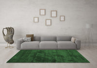Machine Washable Abstract Emerald Green Contemporary Rug, wshcon426emgrn