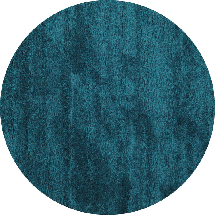 Round Machine Washable Abstract Turquoise Contemporary Area Rugs, wshcon426turq