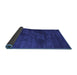 Sideview of Abstract Blue Contemporary Rug, con426blu