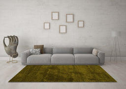 Machine Washable Abstract Yellow Contemporary Rug in a Living Room, wshcon426yw