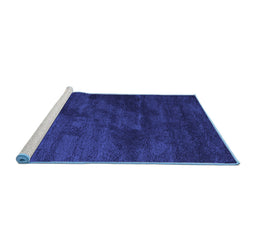 Sideview of Machine Washable Abstract Blue Contemporary Rug, wshcon426blu