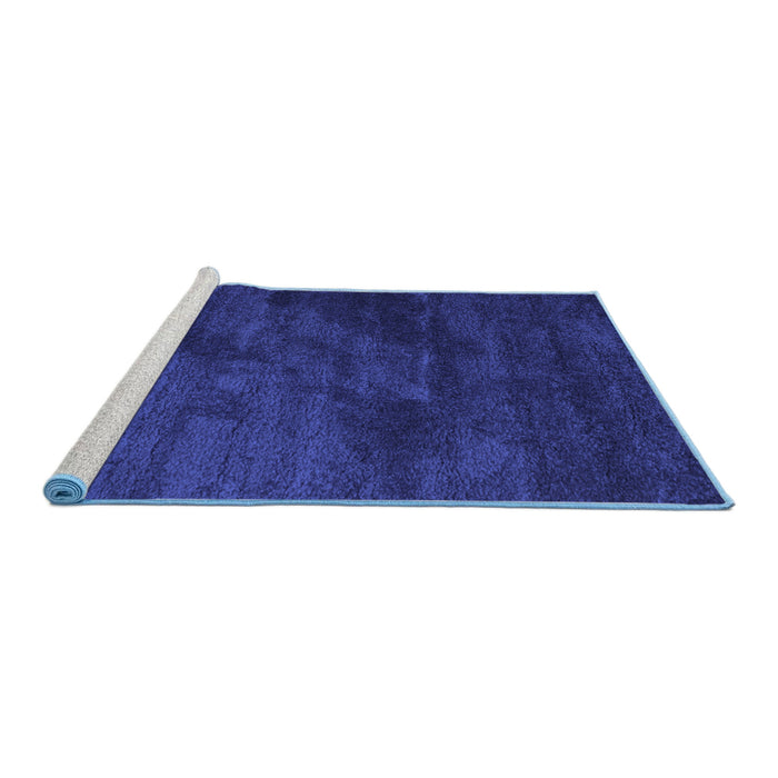 Sideview of Machine Washable Abstract Blue Contemporary Rug, wshcon426blu