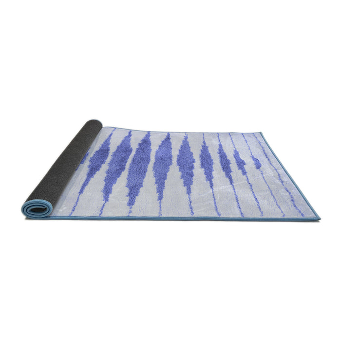Sideview of Solid Blue Modern Rug, con427blu