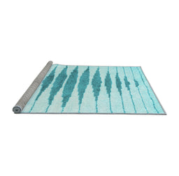 Sideview of Machine Washable Solid Light Blue Modern Rug, wshcon427lblu