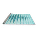 Sideview of Machine Washable Solid Light Blue Modern Rug, wshcon427lblu