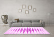 Machine Washable Solid Pink Modern Rug in a Living Room, wshcon427pnk