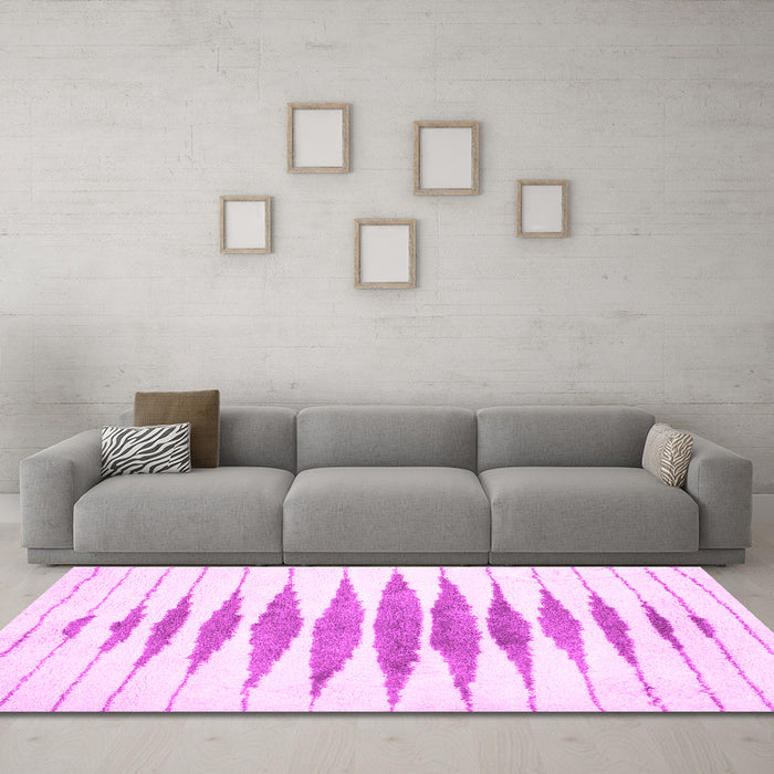 Machine Washable Solid Pink Modern Rug in a Living Room, wshcon427pnk
